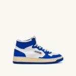 Autry άνδρες δίχρωμα mid sneakers medalist σε δερμάτινο λευκό και prince blue 04FXF24