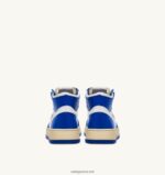 Autry άνδρες δίχρωμα mid sneakers medalist σε δερμάτινο λευκό και prince blue 04FXF24 - Image 3