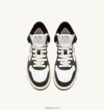 Autry άνδρες δίχρωμα mid sneakers medalist σε δερμάτινο λευκό και μαύρο 04FXF26 - Image 5