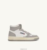 Autry άνδρες δίχρωμα mid sneakers medalist σε δερμάτινο λευκό και vapor τόνο 04FXF27