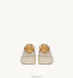 Autry άνδρες Ολυμπιονίκης χαμηλό sneaker από μαλακό κατσικίσιο δέρμα με εφέ δράκου και λευκό κρακελέ nubuck 04FXF53 - Image 3
