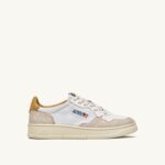 Autry άνδρες Ολυμπιονίκης χαμηλό sneaker από μαλακό κατσικίσιο δέρμα με εφέ δράκου και λευκό κρακελέ nubuck 04FXF53