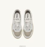 Autry άνδρες Ολυμπιονίκης χαμηλό sneaker σε καστόρι και pelle bianco e sand 04FXF61 - Image 5