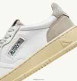 Autry άνδρες Ολυμπιονίκης χαμηλό sneaker σε καστόρι και pelle bianco e sand 04FXF61 - Image 6