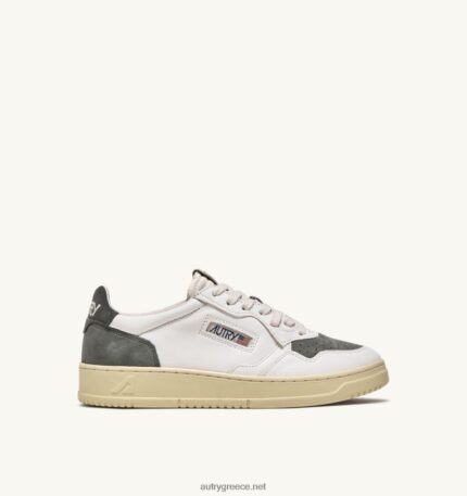 Autry άνδρες Ολυμπιονίκης χαμηλό sneaker σε καστόρι και pelle bianco και στρατιωτικό 04FXF62