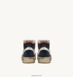 Autry άνδρες σούπερ vintage μετάλλιο mid sneakers σε δερμάτινο λευκό κόκκινο μπλε 04FXF33 - Image 3