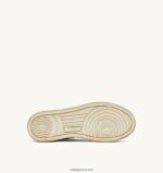 Autry άνδρες σούπερ vintage χαμηλά sneakers σε δερμάτινο λευκό μπλε και μαύρο 04FXF28 - Image 4
