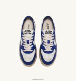 Autry άνδρες σούπερ vintage χαμηλά sneakers σε δερμάτινο λευκό μπλε και μαύρο 04FXF28 - Image 5