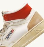 Autry άνδρες σούπερ vintage mid sneakers σε κιτρινωπό αποτέλεσμα δέρμα λευκό και πορτοκαλί 04FXF68 - Image 6