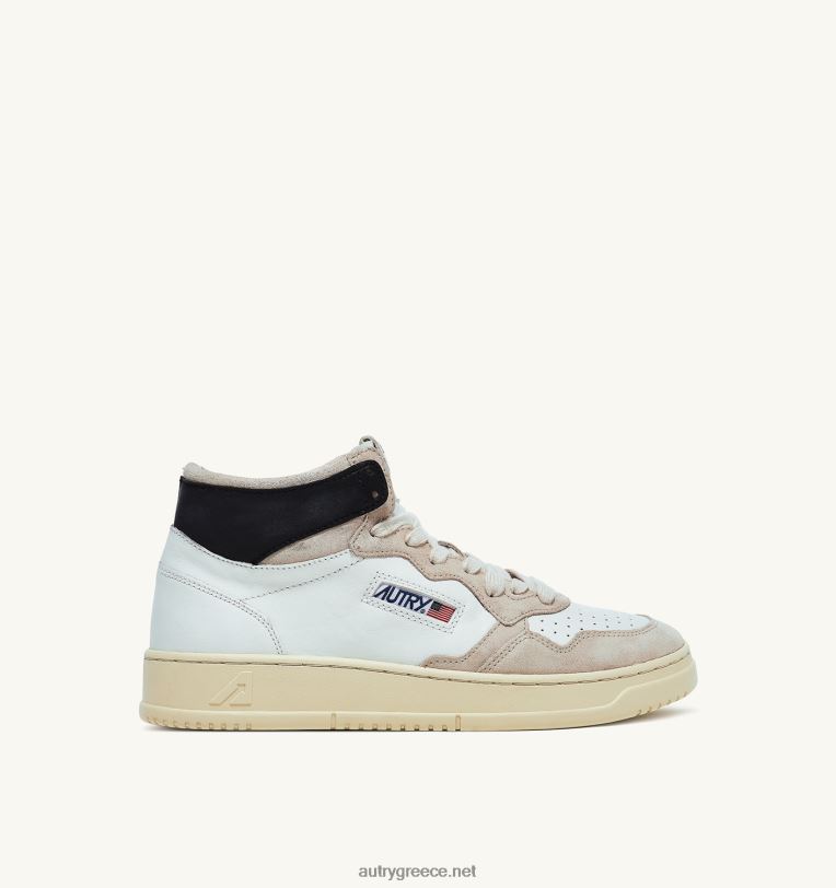 Autry άνδρες medalist mid sneakers σε δέρμα και σουέτ λευκό μαύρο 04FXF37 - Image 1