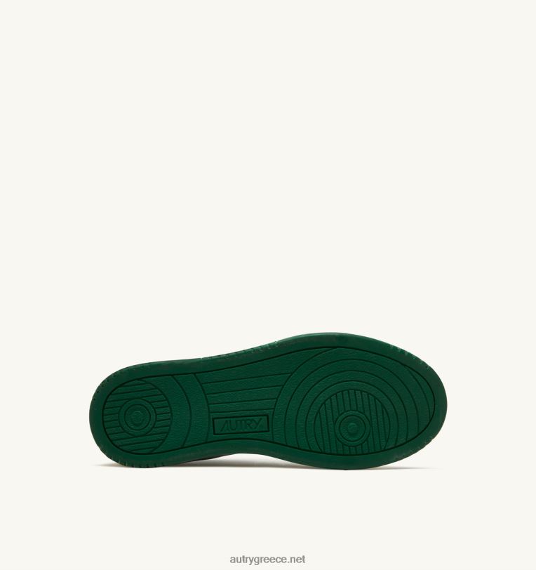 Autry άνδρες super vintage χαμηλά sneakers σε δερμάτινο λευκό ιβουάρ και πράσινο 04FXF64 - Image 4