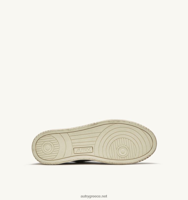 Autry άνδρες super vintage χαμηλά sneakers σε δερμάτινο λευκό μαύρο και ασημί 04FXF29 - Image 4