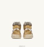 Autry άνδρες super vintage mid sneaker σε λευκό καφέ και μελί δέρμα 04FXF36 - Image 3
