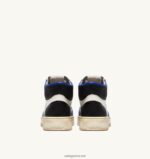 Autry άνδρες super vintage mid sneakers σε δερμάτινο λευκό μπλε και μαύρο 04FXF34 - Image 3