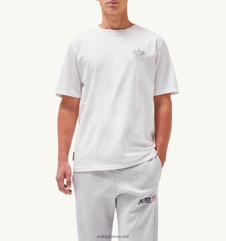 Autry άνδρες T-shirt με λαιμόκοψη liberty print crew λευκό 04FXF117 - Image 1