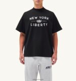 Autry άνδρες T-shirt με λαιμόκοψη liberty print crew μαύρο 04FXF115