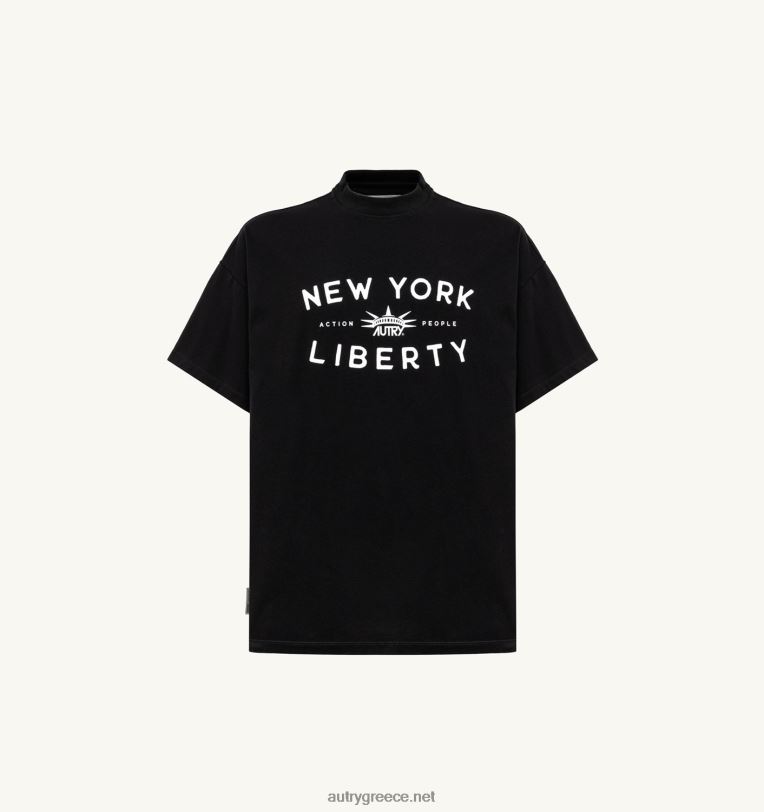 Autry άνδρες T-shirt με λαιμόκοψη liberty print crew μαύρο 04FXF115 - Image 5