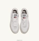 Autry γυναίκες ανοιχτά mid sneakers σε δέρμα και σουέντ λευκό 04FXF265 - Image 5