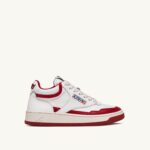 Autry γυναίκες ανοιχτά mid sneakers σε λευκό και κόκκινο δέρμα 04FXF263
