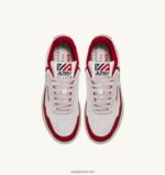 Autry γυναίκες ανοιχτά mid sneakers σε λευκό και κόκκινο δέρμα 04FXF263 - Image 5