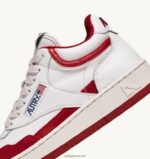 Autry γυναίκες ανοιχτά mid sneakers σε λευκό και κόκκινο δέρμα 04FXF263 - Image 6