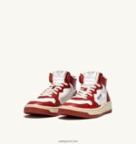 Autry γυναίκες δίχρωμα mid sneakers medalist σε δερμάτινο λευκό και κόκκινο 04FXF189 - Image 2