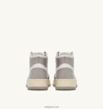 Autry γυναίκες δίχρωμα mid sneakers medalist σε δερμάτινο λευκό και vapor τόνο 04FXF236 - Image 3
