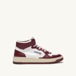 Autry γυναίκες δίχρωμα mid sneakers medalist σε δερμάτινο λευκό και μπορντό 04FXF190