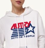 Autry γυναίκες εμβληματικό λογότυπο φούτερ με κουκούλα λευκό 04FXF278 - Image 3