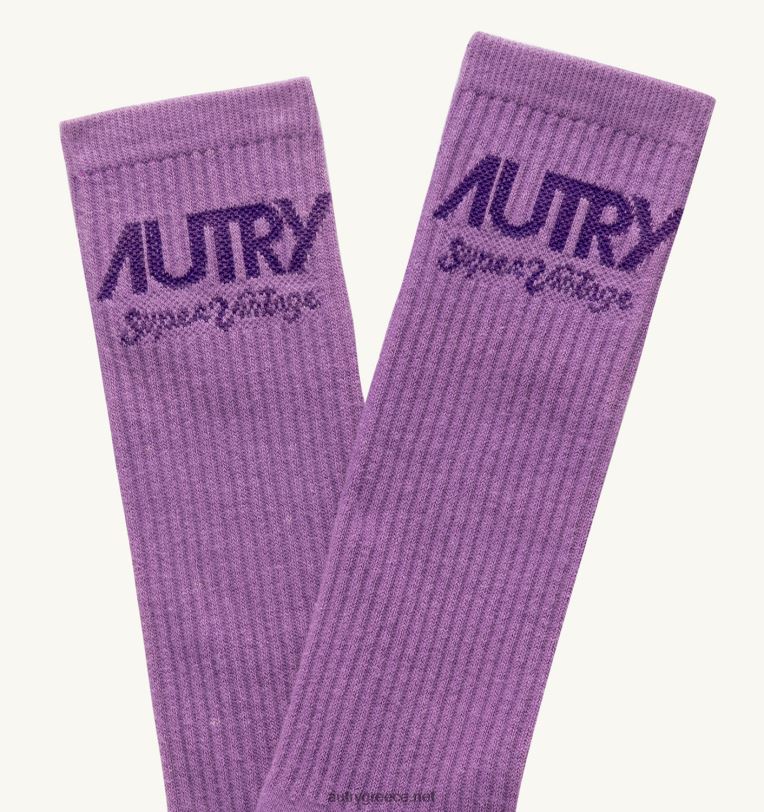 Autry γυναίκες κάλτσες με λογότυπο supervintage μωβ 04FXF155 - Image 3