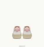 Autry γυναίκες Ολυμπιονίκης χαμηλό sneaker σε pelle morbida di capra e spugna bianco e πούδρα 04FXF223 - Image 3