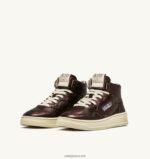 Autry γυναίκες Ολυμπιονίκης mid sneakers σε έβενο καφέ πλαστικοποιημένο δέρμα κατσίκας 04FXF210 - Image 2