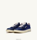 Autry γυναίκες Ολυμπιονίκης mid sneakers σε πλαστικοποιημένο μπλε δέρμα κατσίκας 04FXF208 - Image 2