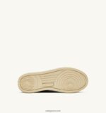 Autry γυναίκες Ολυμπιονίκης mid sneakers σε πλαστικοποιημένο μπλε δέρμα κατσίκας 04FXF208 - Image 4