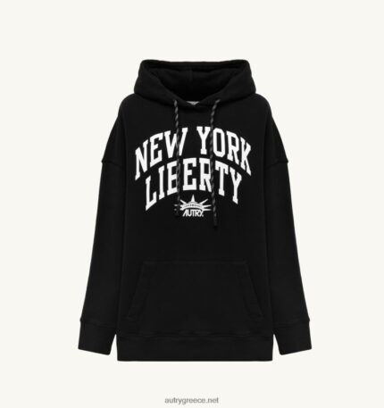Autry γυναίκες liberty φωτογραφία φούτερ με κουκούλα μαύρο 04FXF302