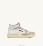 Autry γυναίκες medalist mid sneakers σε δέρμα και σουέντ λευκό 04FXF232
