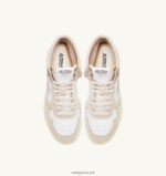 Autry γυναίκες medalist mid sneakers σε δέρμα και σουέντ λευκό 04FXF232 - Image 5