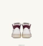 Autry γυναίκες medalist mid sneakers σε λευκό και μπορντό δέρμα κατσίκας και σουέτ 04FXF233 - Image 3