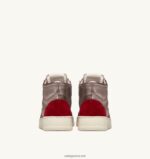 Autry γυναίκες medalist mid sneakers σε χάλκινο καφέ και κόκκινο δέρμα και σουέτ 04FXF234 - Image 3