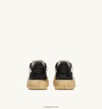 Autry γυναίκες super vintage χαμηλά sneakers σε δερμάτινο λευκό μαύρο και κίτρινο 04FXF202 - Image 3