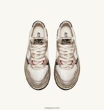 Autry γυναίκες super vintage χαμηλά sneakers σε διχτυωτό και σουέντ λευκό και oro 04FXF199 - Image 5