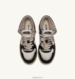 Autry γυναίκες super vintage mid sneakers σε δερμάτινο λευκό μαύρο και ασημί 04FXF204 - Image 5