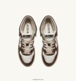 Autry γυναίκες super vintage mid sneakers σε δερμάτινο λευκό καφέ και μελί 04FXF205 - Image 5
