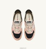 Autry γυναίκες super vintage mid sneakers σε δερμάτινο λευκό και ροζ 04FXF266 - Image 5